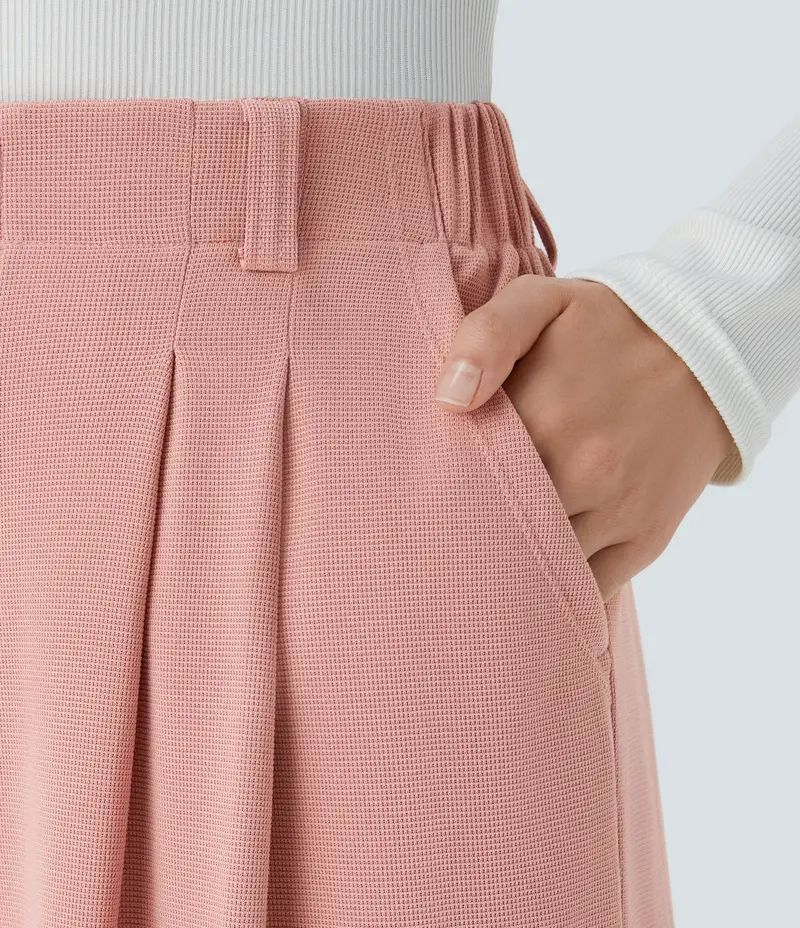 Women's High-Waisted Wide-Leg Trousers with Pockets