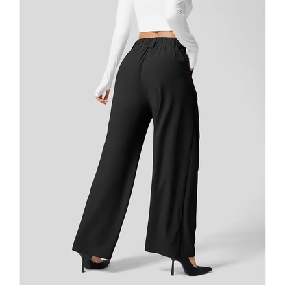 Women's High-Waisted Wide-Leg Trousers with Pockets