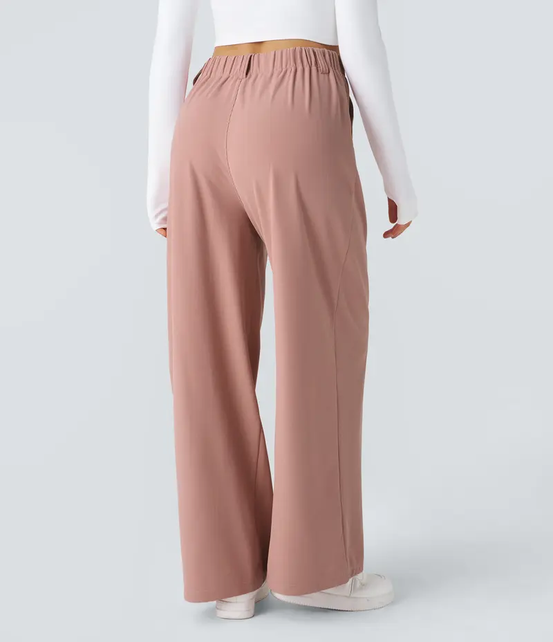 Women's High-Waisted Wide-Leg Trousers with Pockets