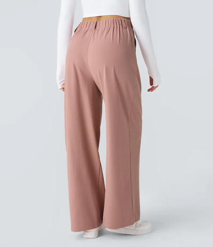 Women's High-Waisted Wide-Leg Trousers with Pockets