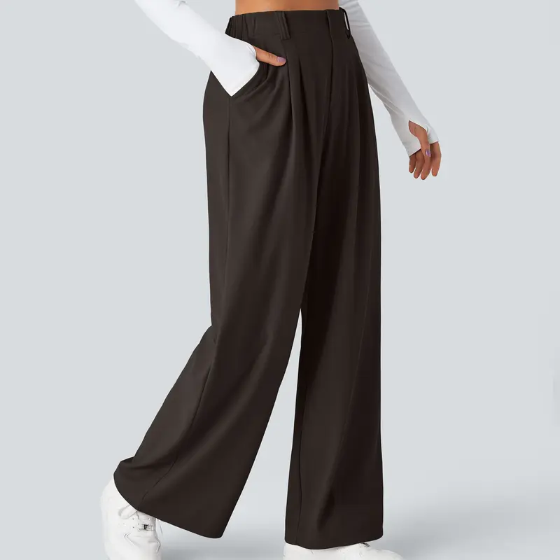 Women's High-Waisted Wide-Leg Trousers with Pockets