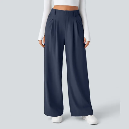 Women's High-Waisted Wide-Leg Trousers with Pockets