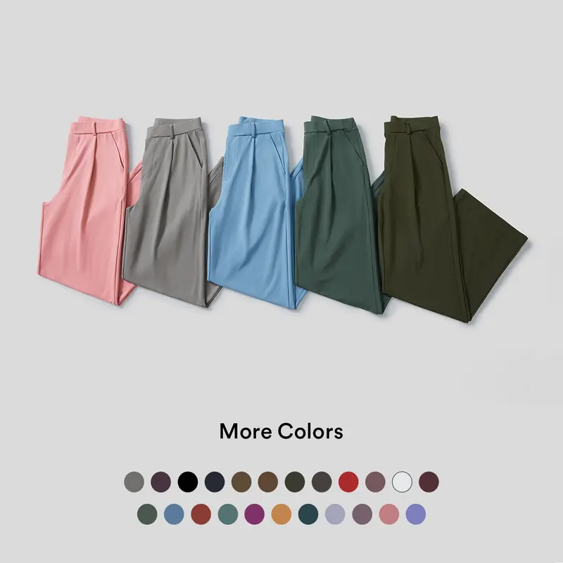 Women's High-Waisted Straight-Leg Trousers with Pockets