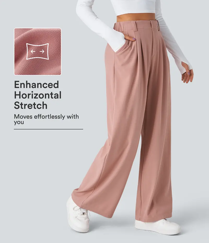 Women's High-Waisted Wide-Leg Trousers with Pockets