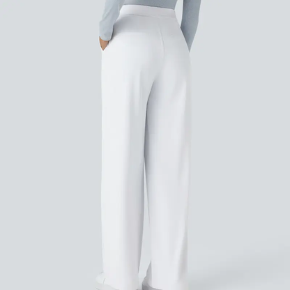 Women's High-Waisted Straight-Leg Trousers with Pockets