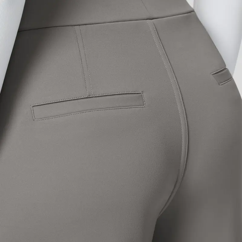 Women's High-Waisted Straight-Leg Trousers with Pockets